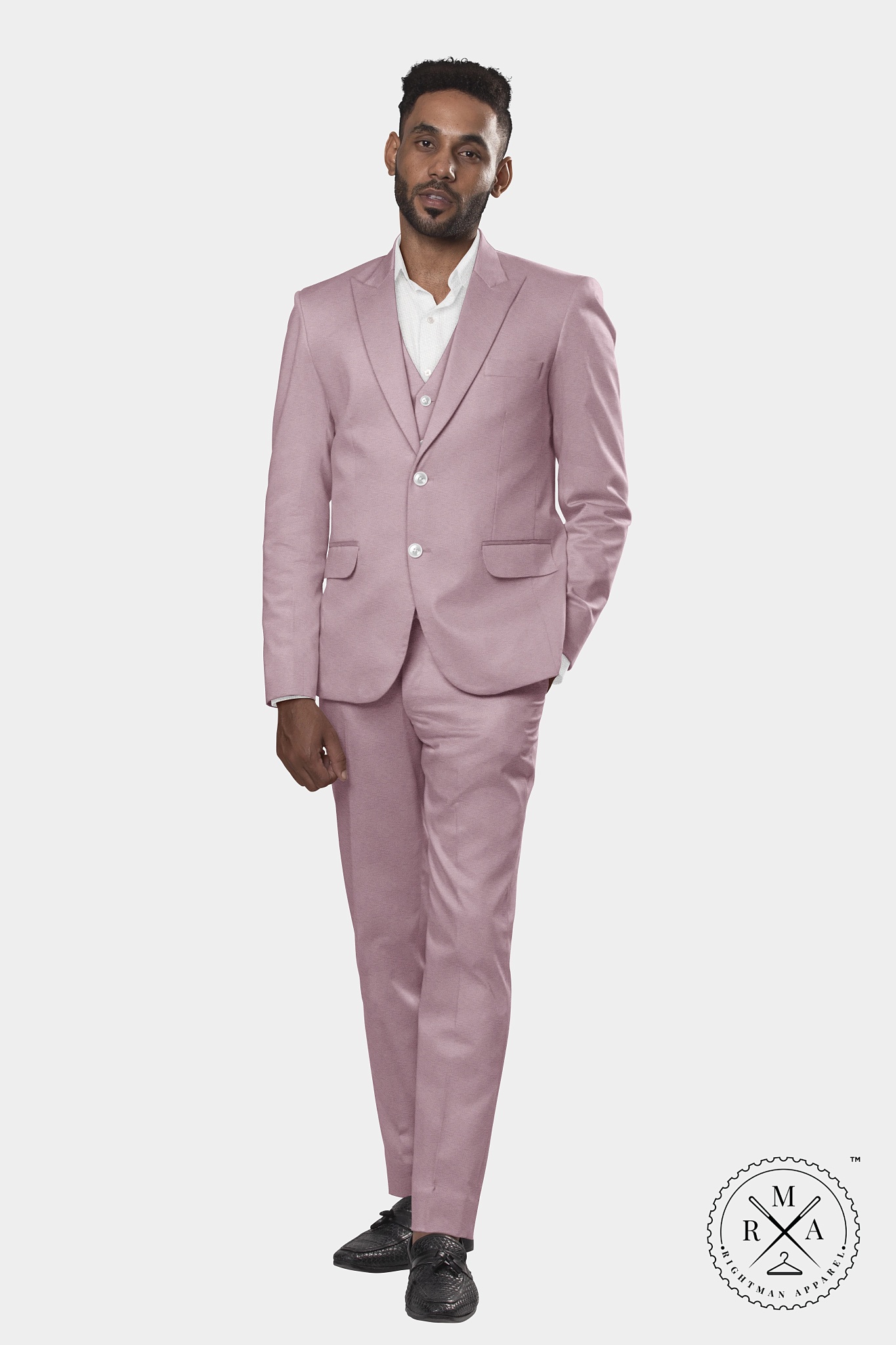 Pink Modern Velvet Three Piece Suit SU294