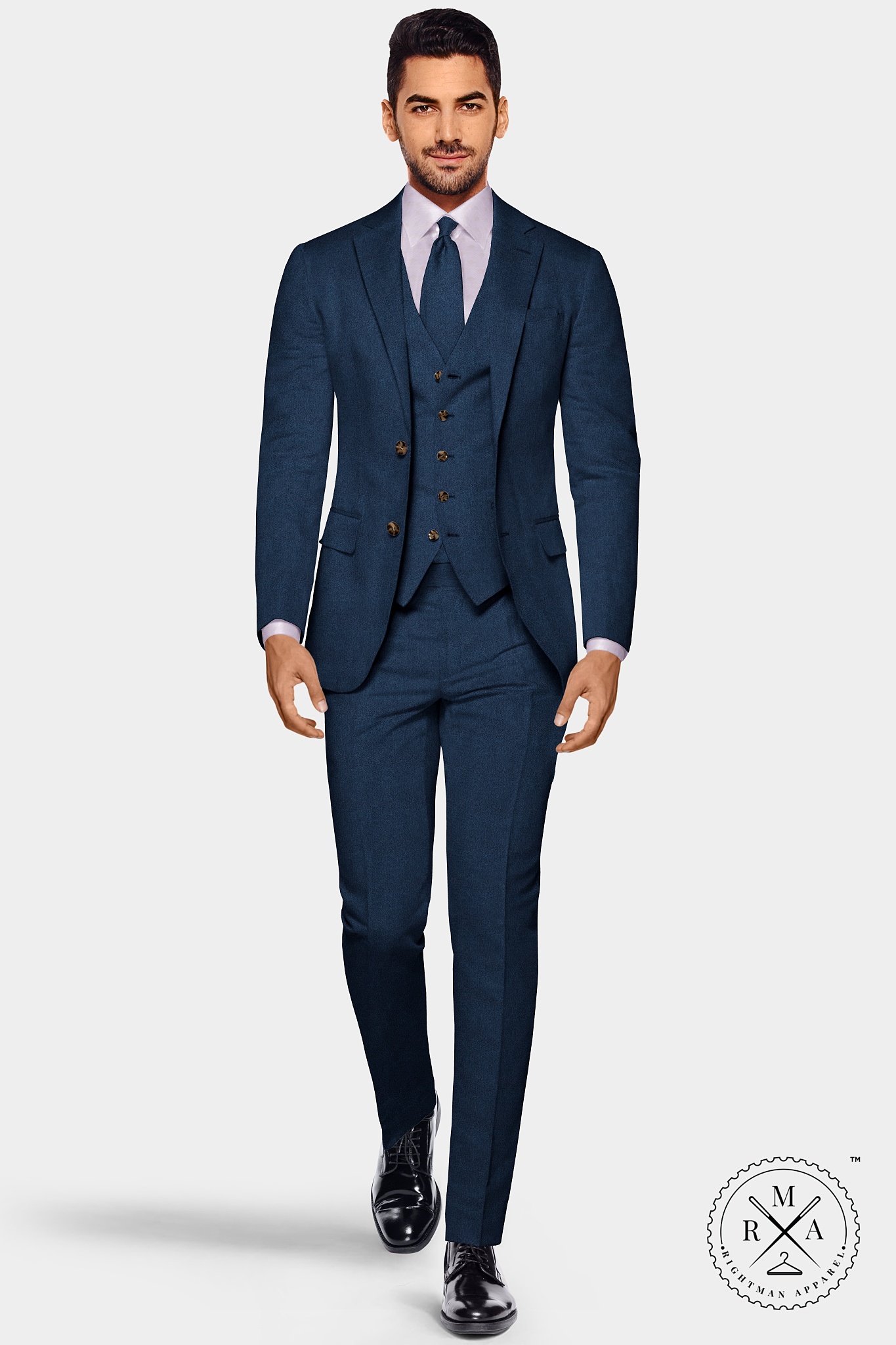 Modern Blue Velvet Three Piece Suit SU299