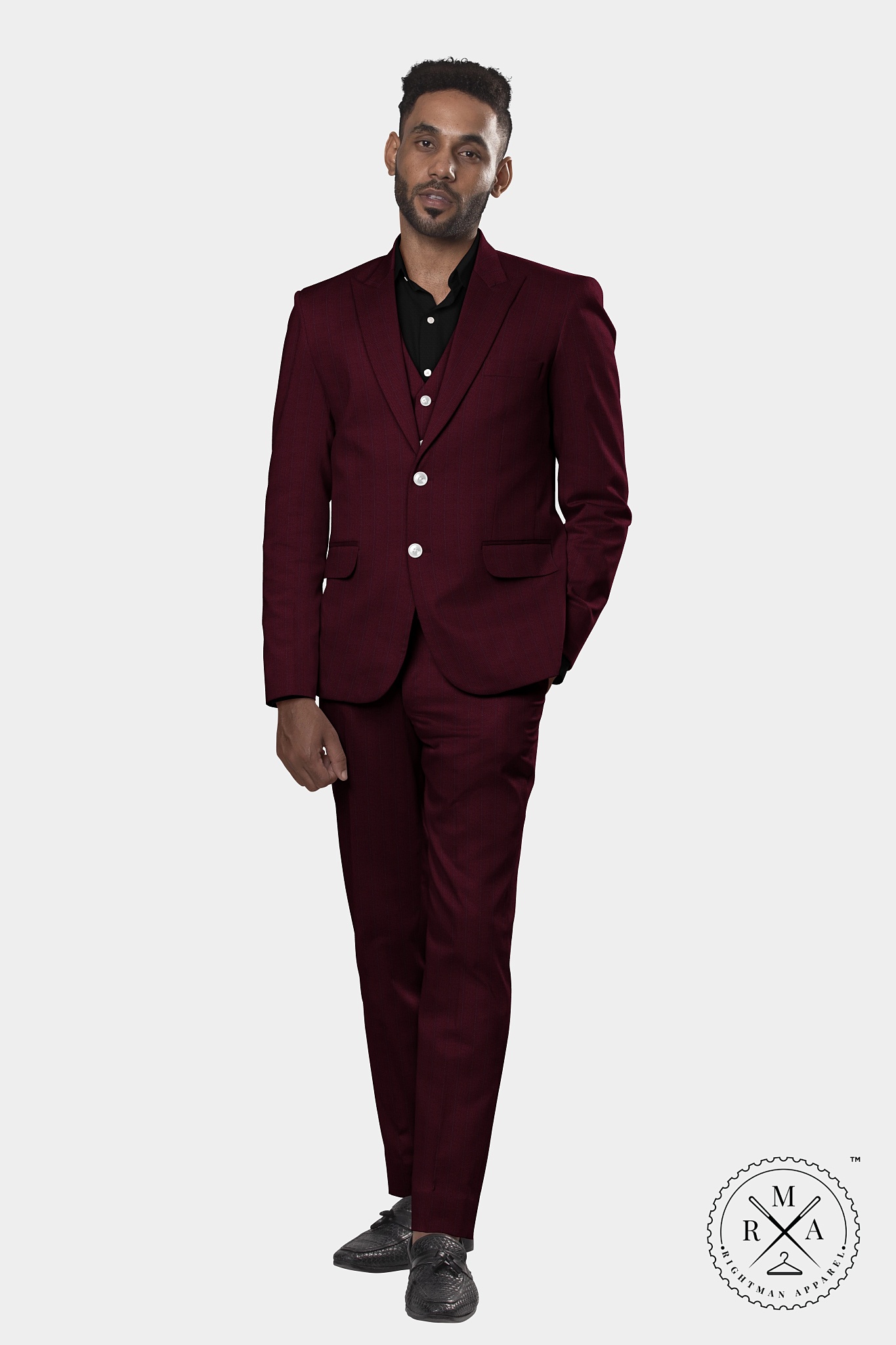 Maroon Lining Three Piece Suit SU308