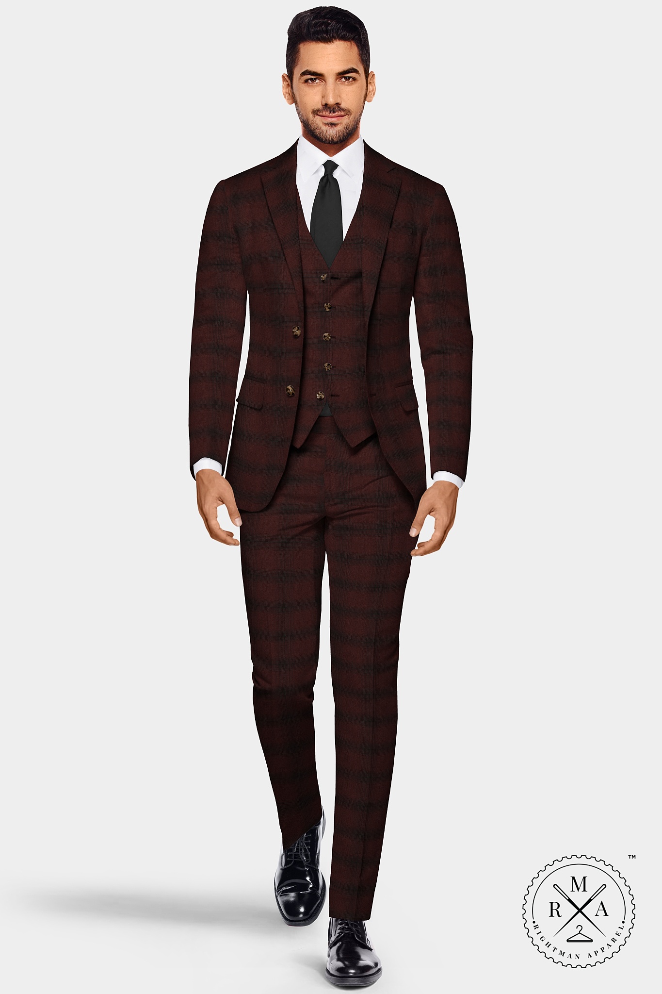 Seal Brown Colour Three Piece Suit SU327