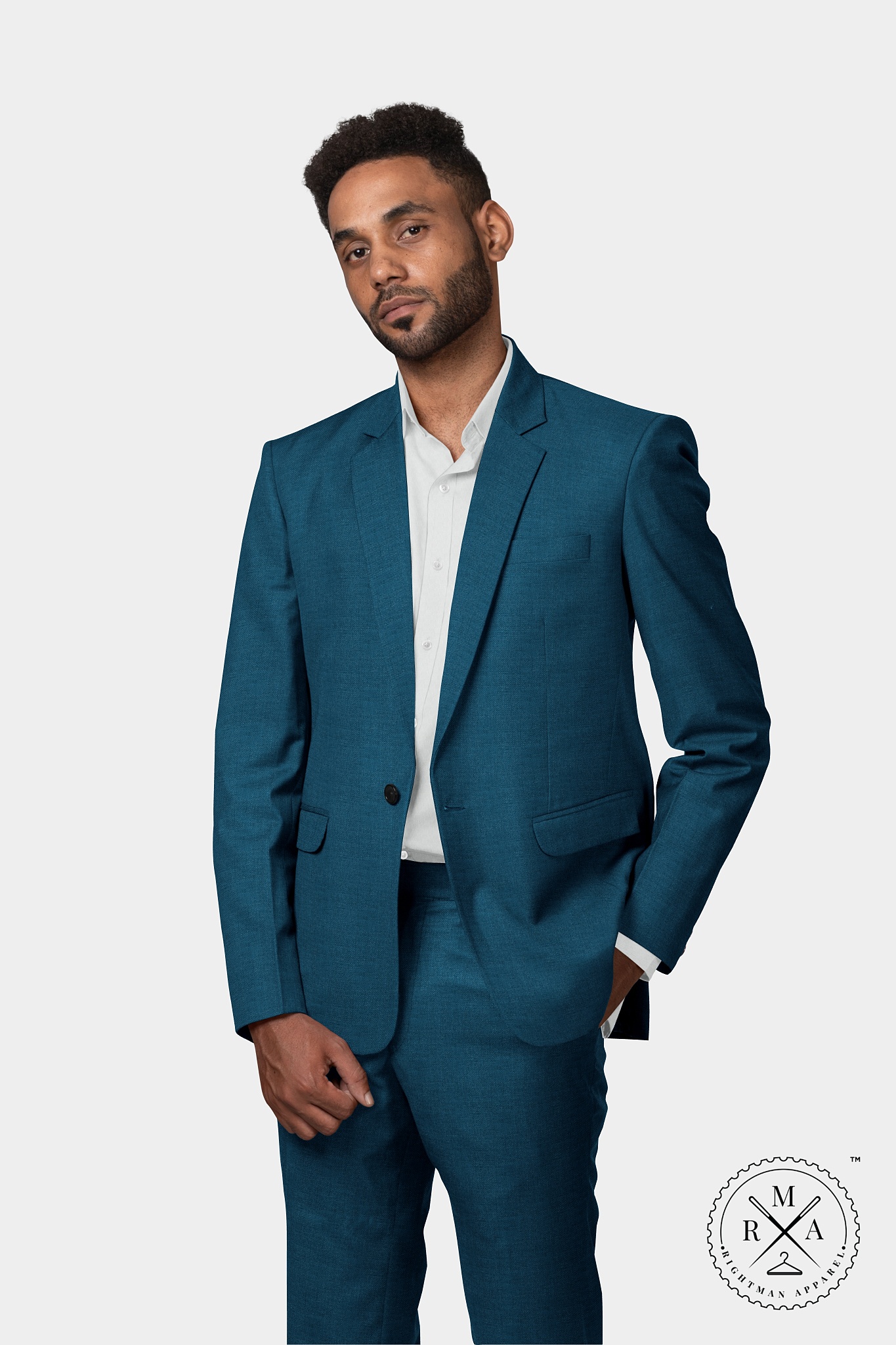 Blue Textured Two Piece Suit SU145