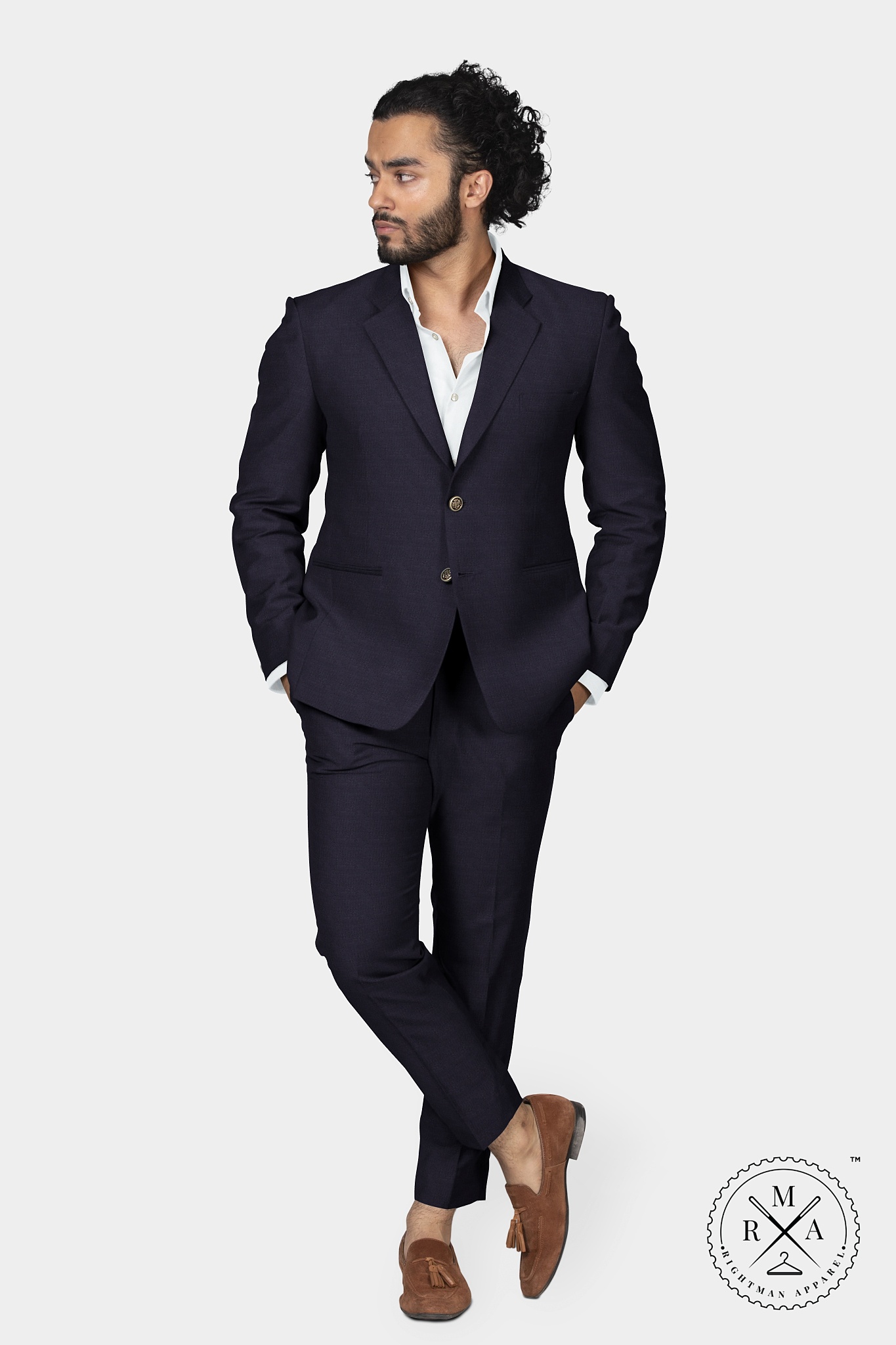 Purple Textured Two Piece Suit SU231