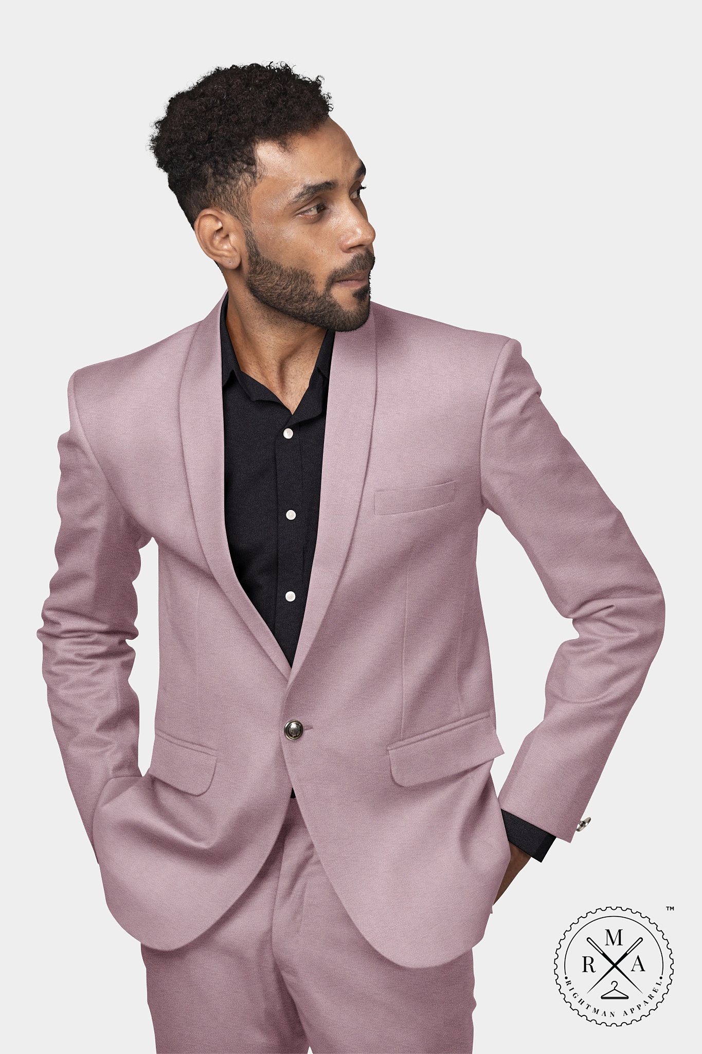 Pink Modern Velvet Two Piece Suit SU294