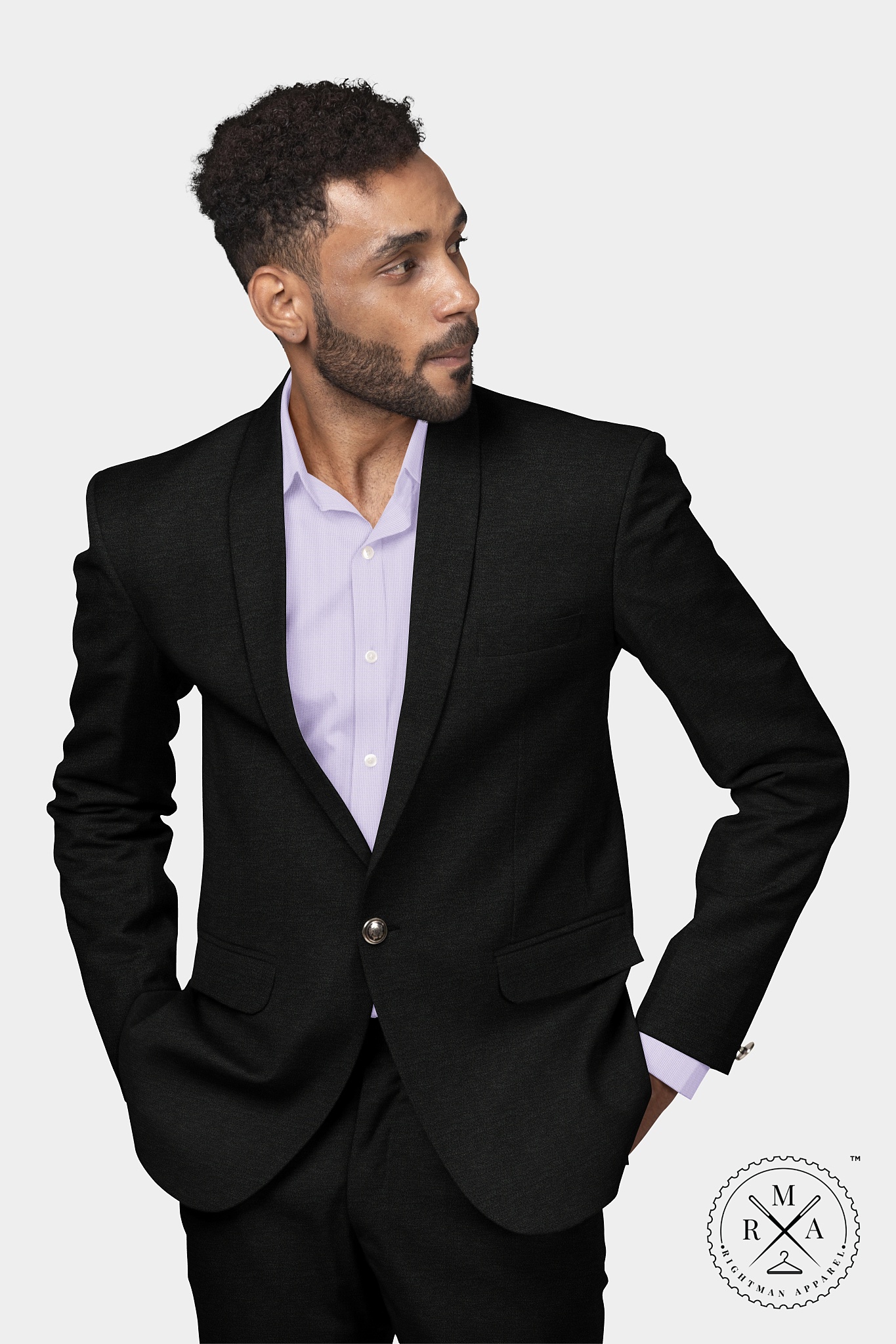 Black Velvet Two Piece Suit SU312