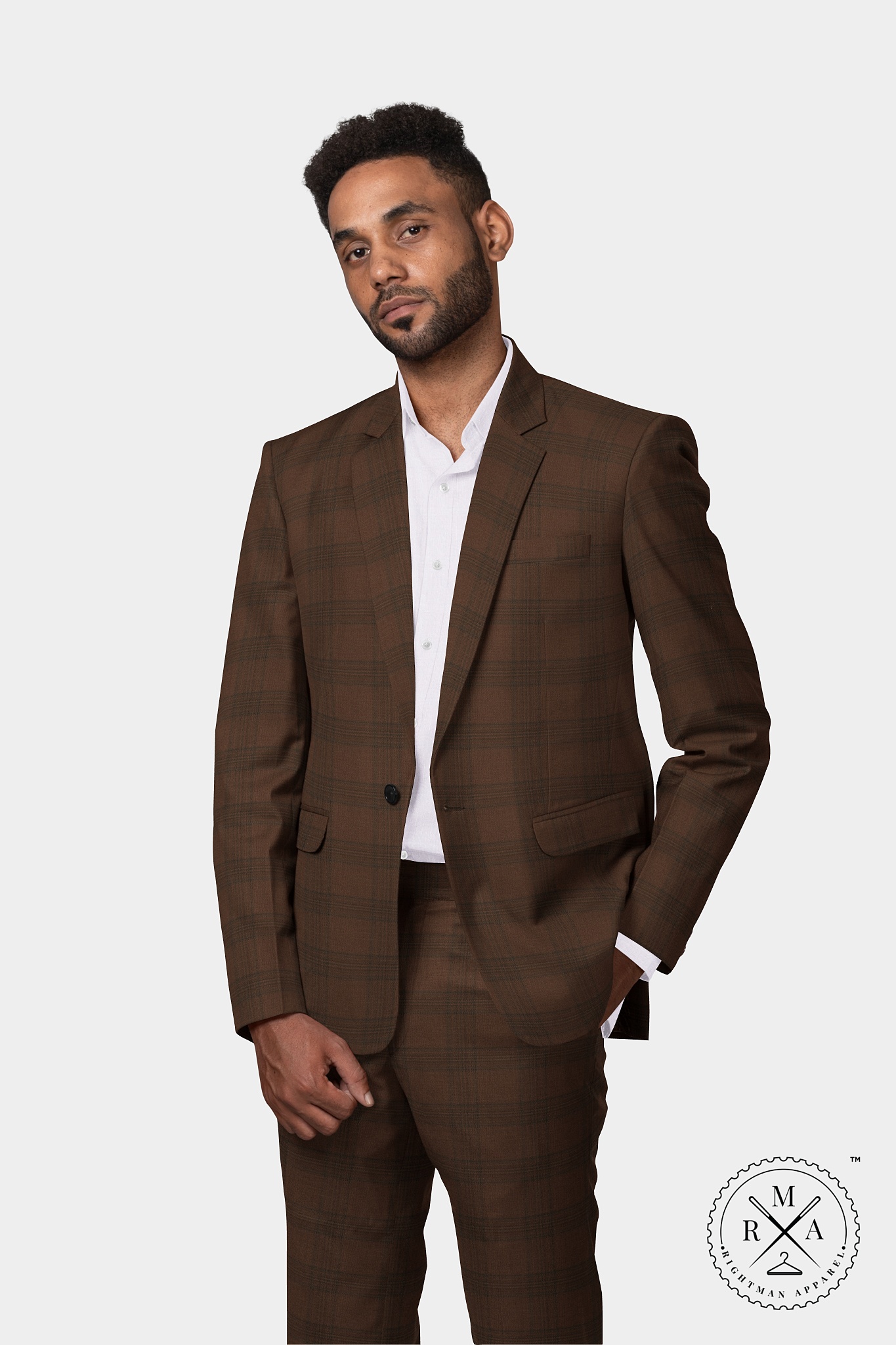 Cocoa Brown Colour Two Piece Suit SU330