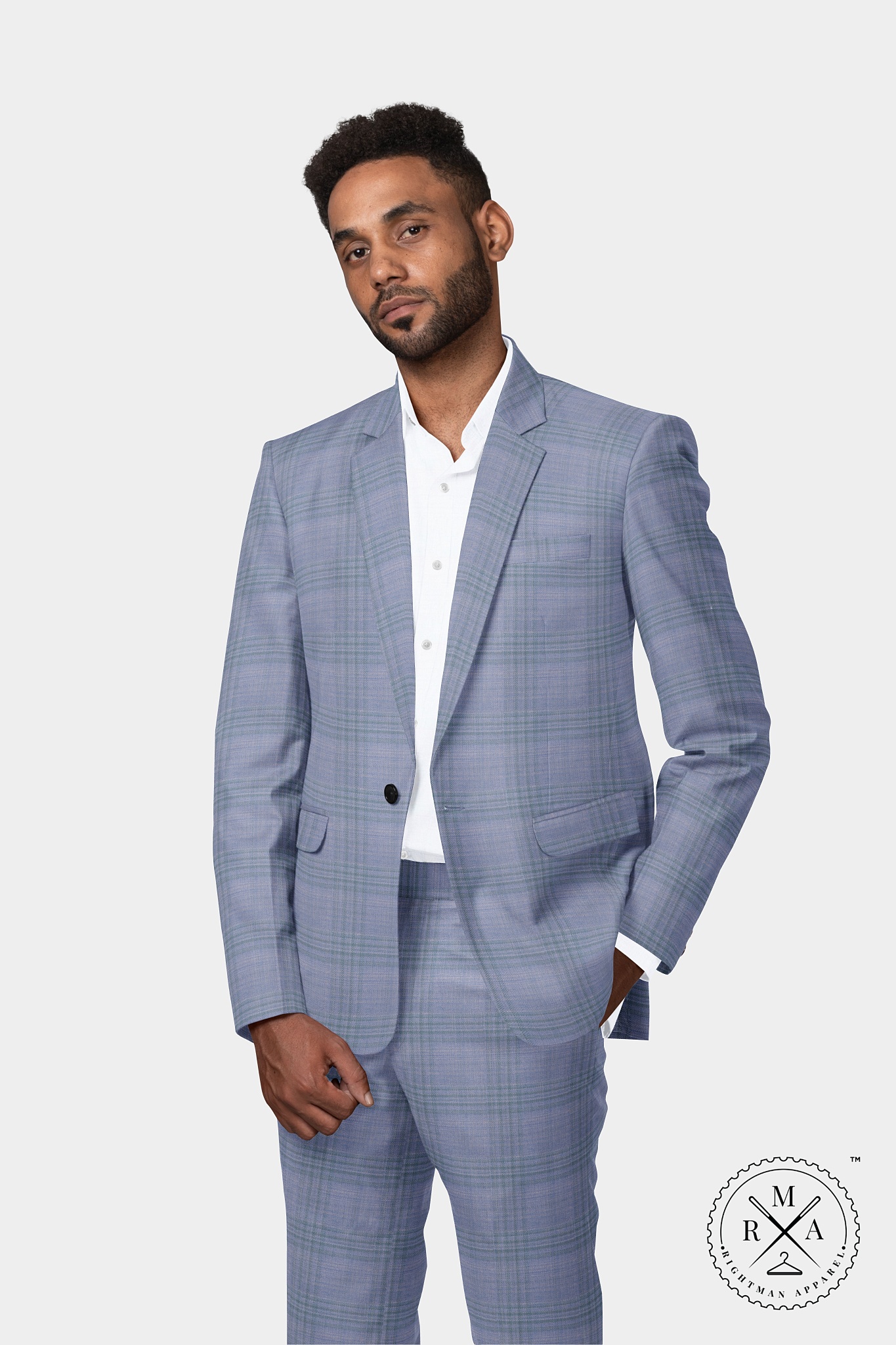 Rock Blue Colour Two Piece Suit SU332