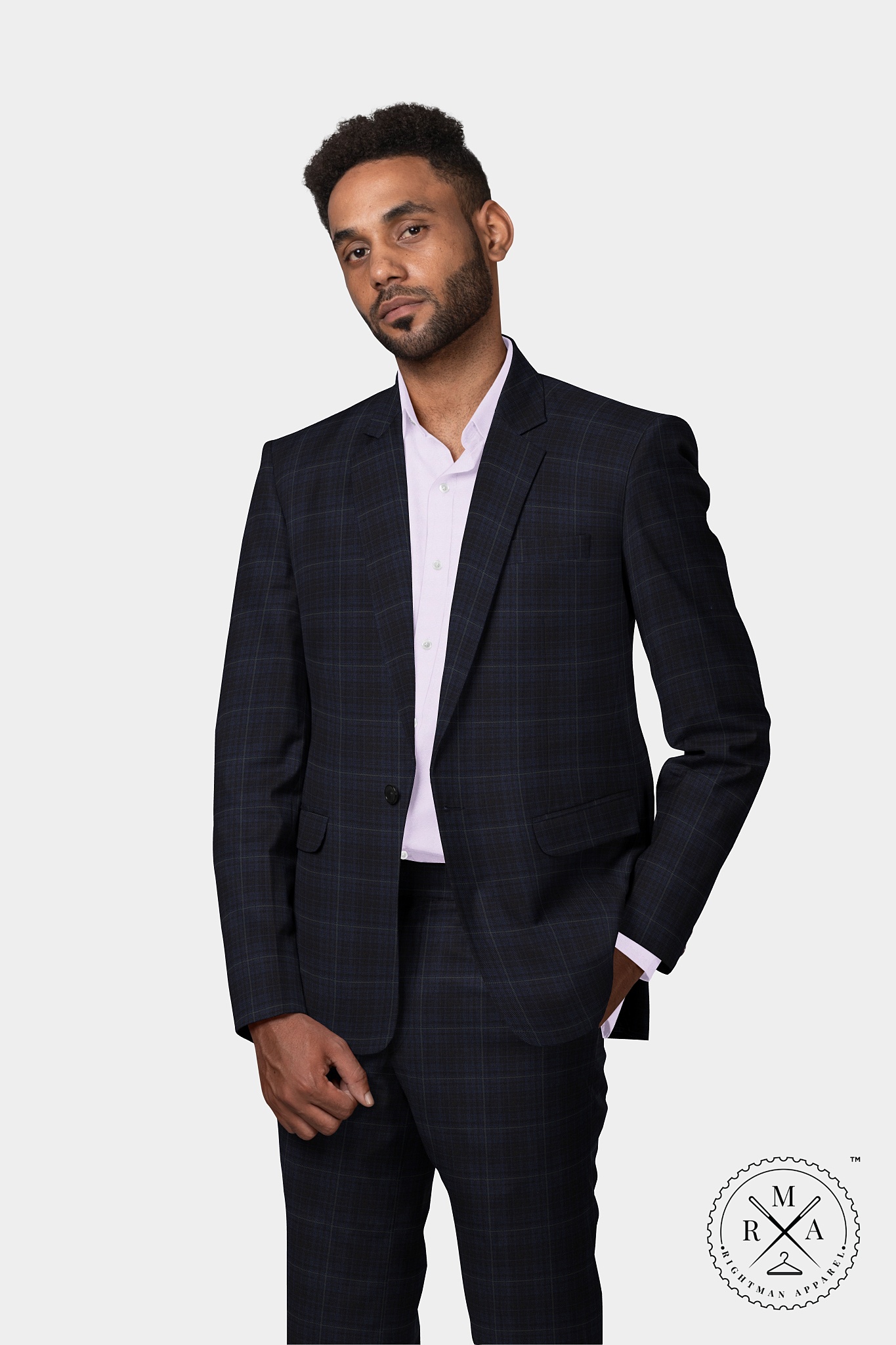 Black Russian Colour Two Piece Suit SU337