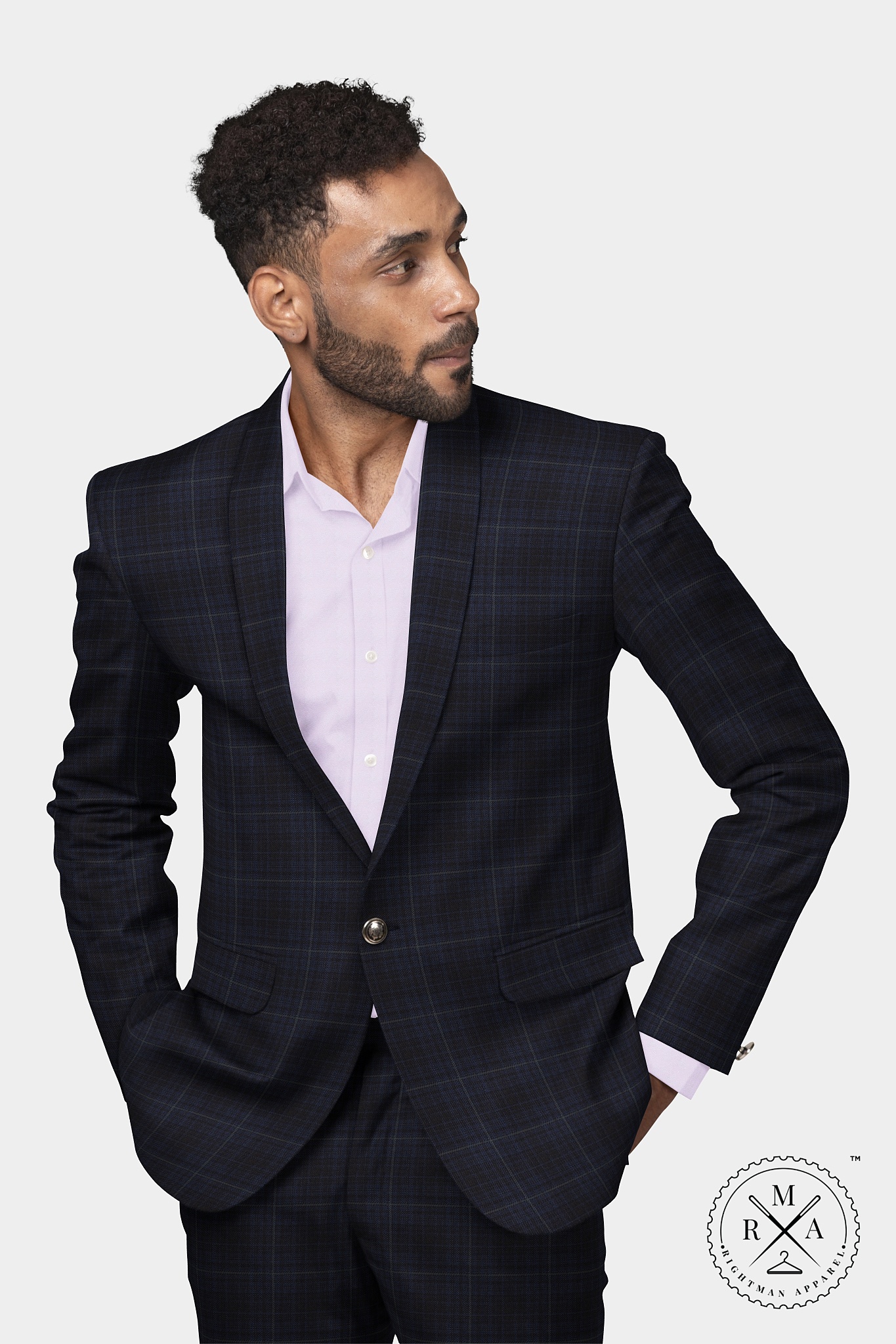 Black Russian Colour Two Piece Suit SU337