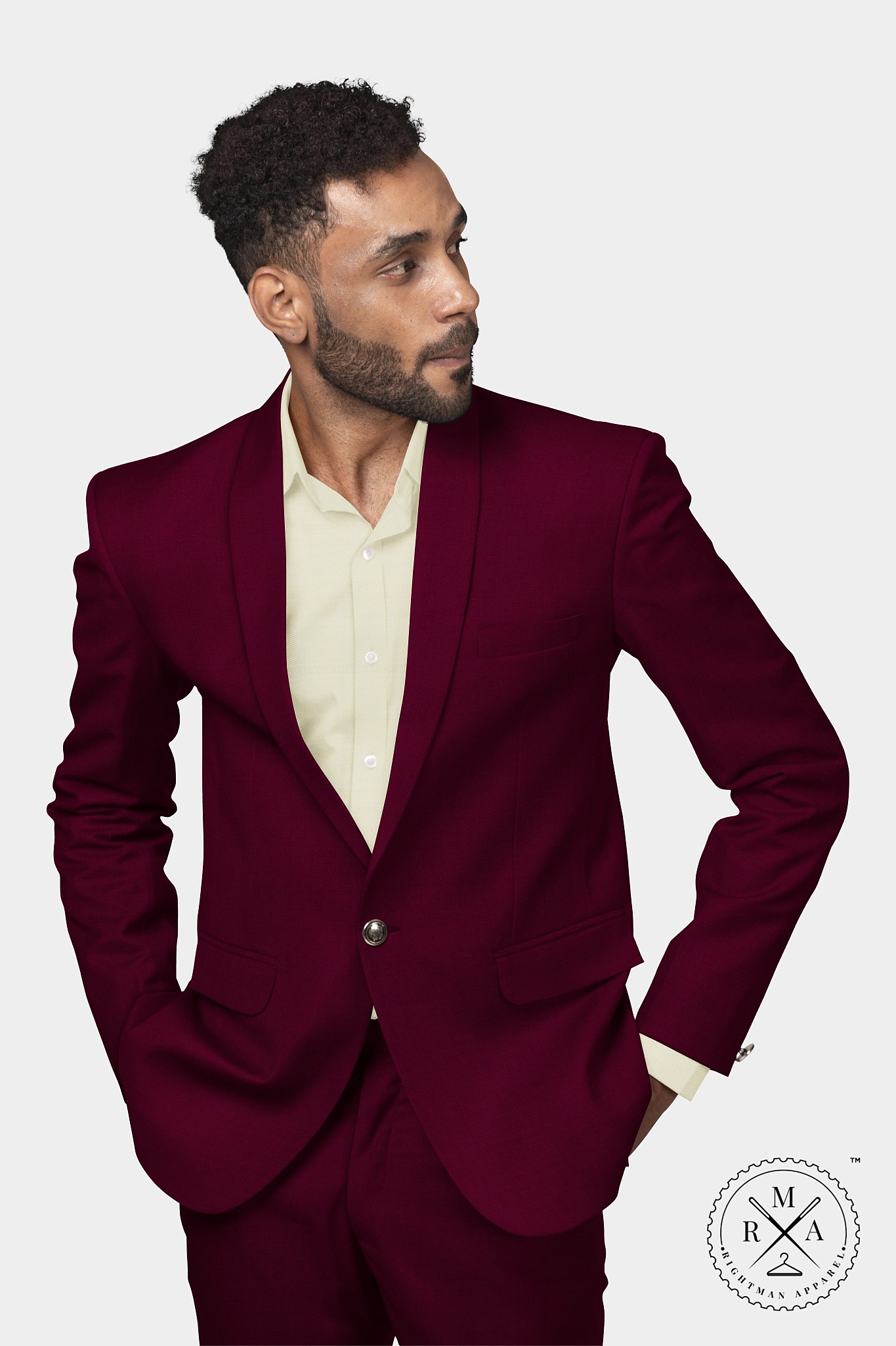 Tyrian Purple Colour Two Piece Suit SU342