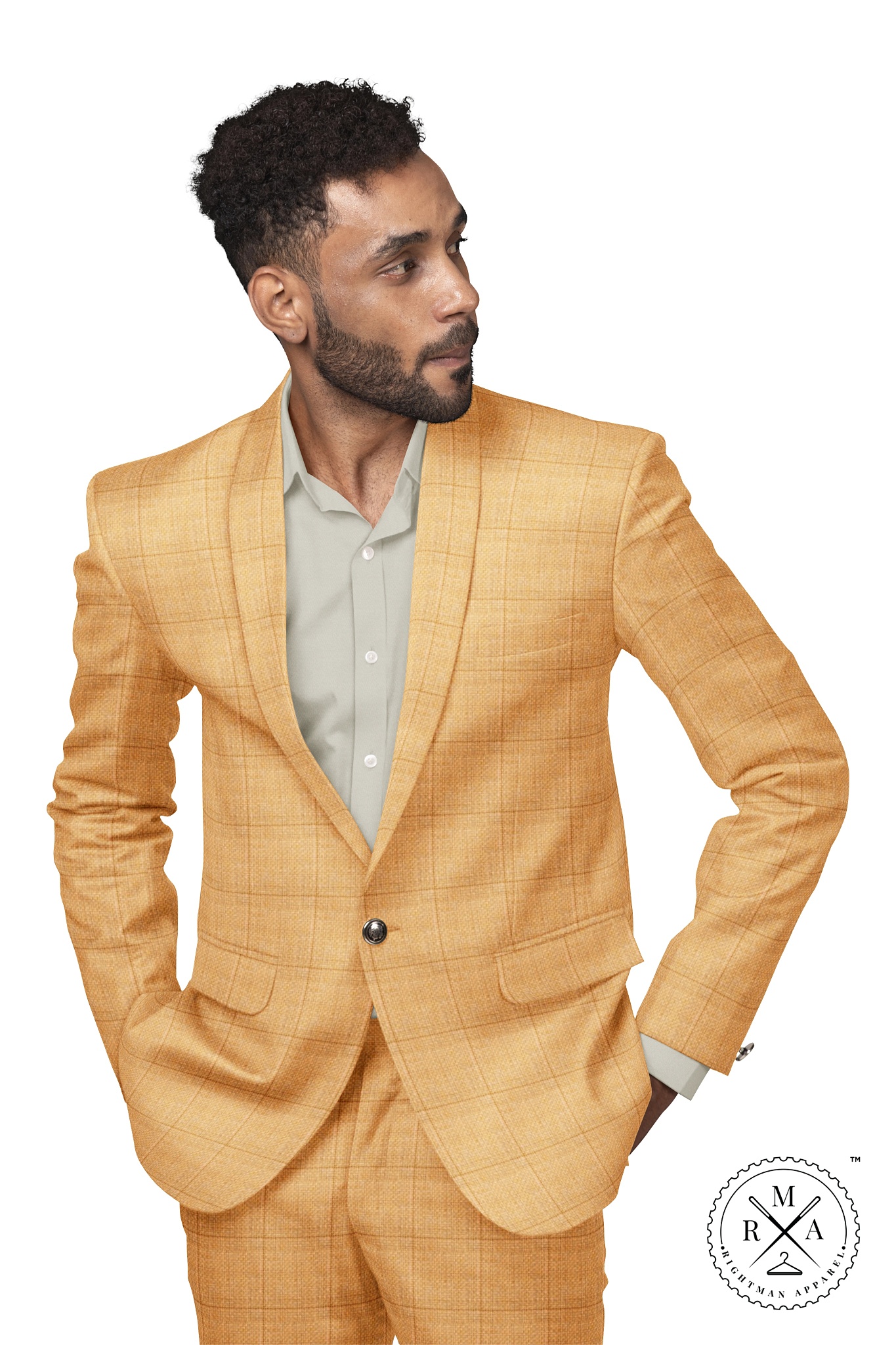 Hazelnut Checked Two Piece Suit SU17