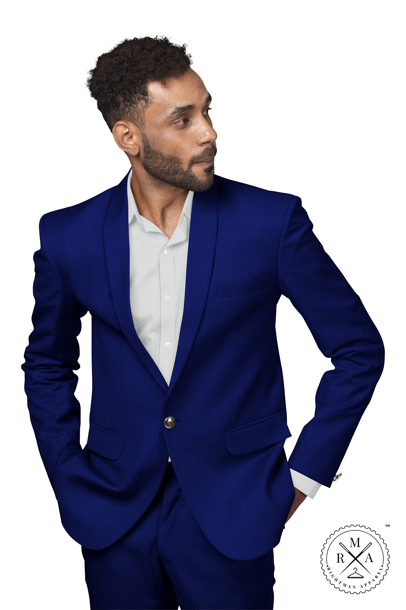 Solid Blue TR Two Piece Suit SU41