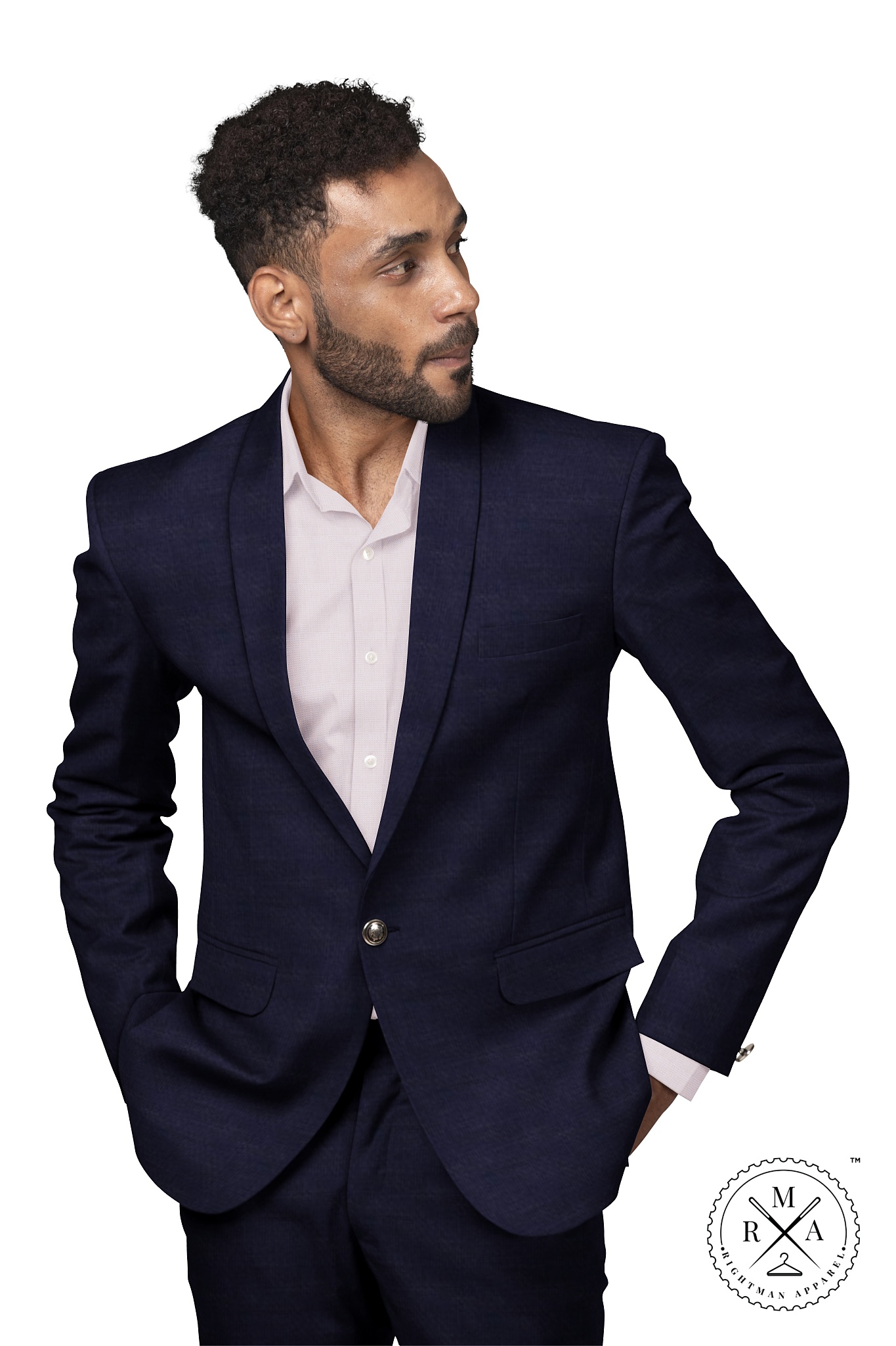 Blue Two Piece Suit With Light Checks SU51