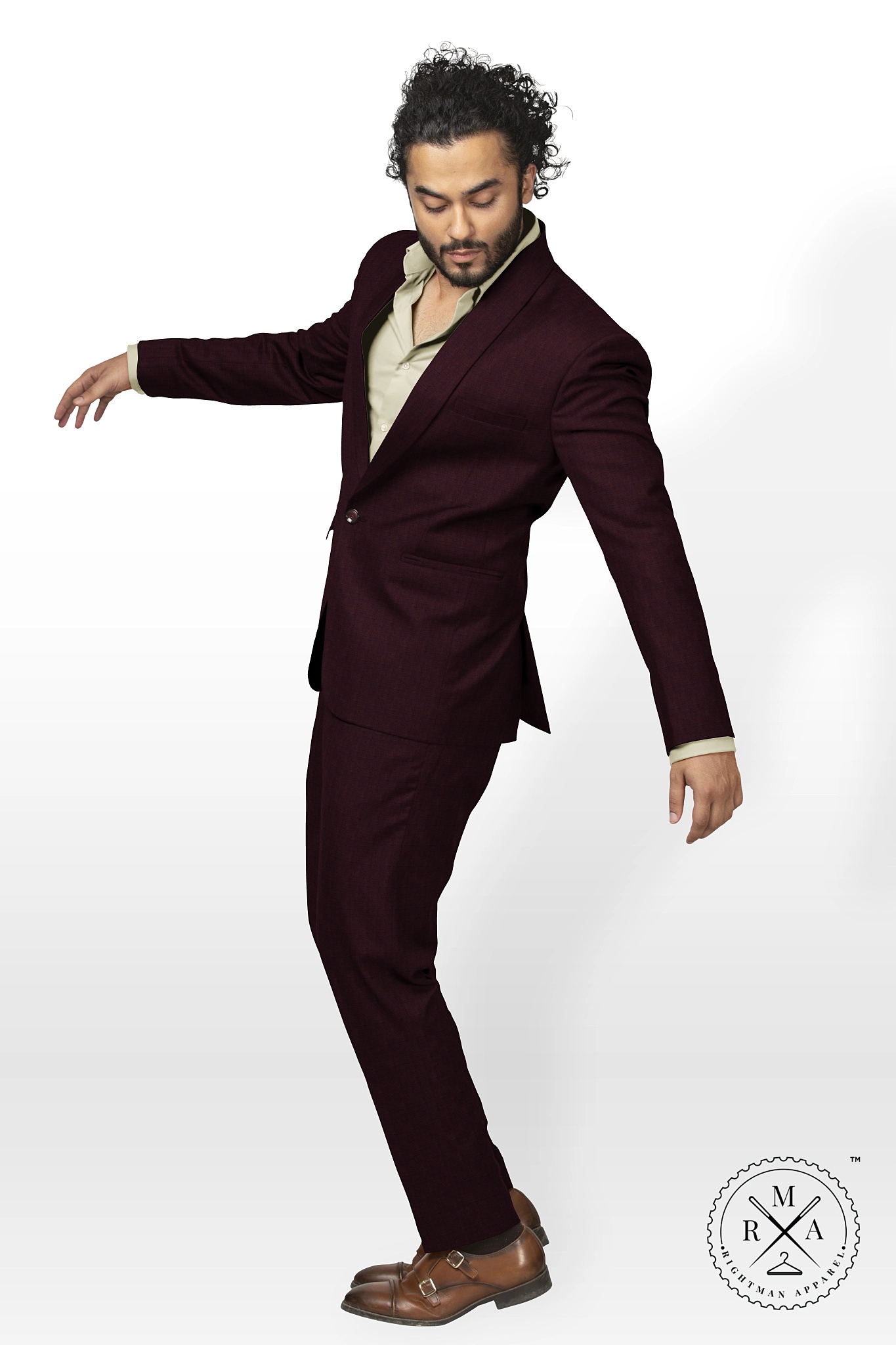 Matt TR Wine Two Piece Suit SU54