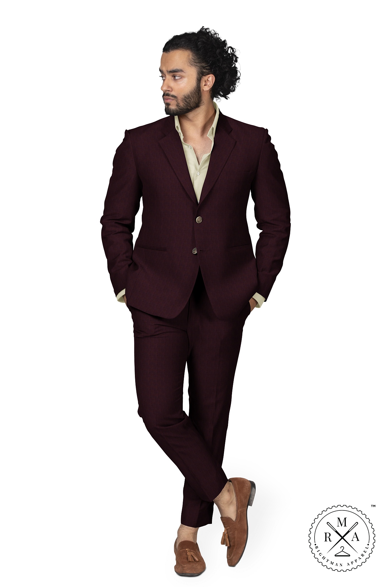 Matt TR Wine Two Piece Suit SU54