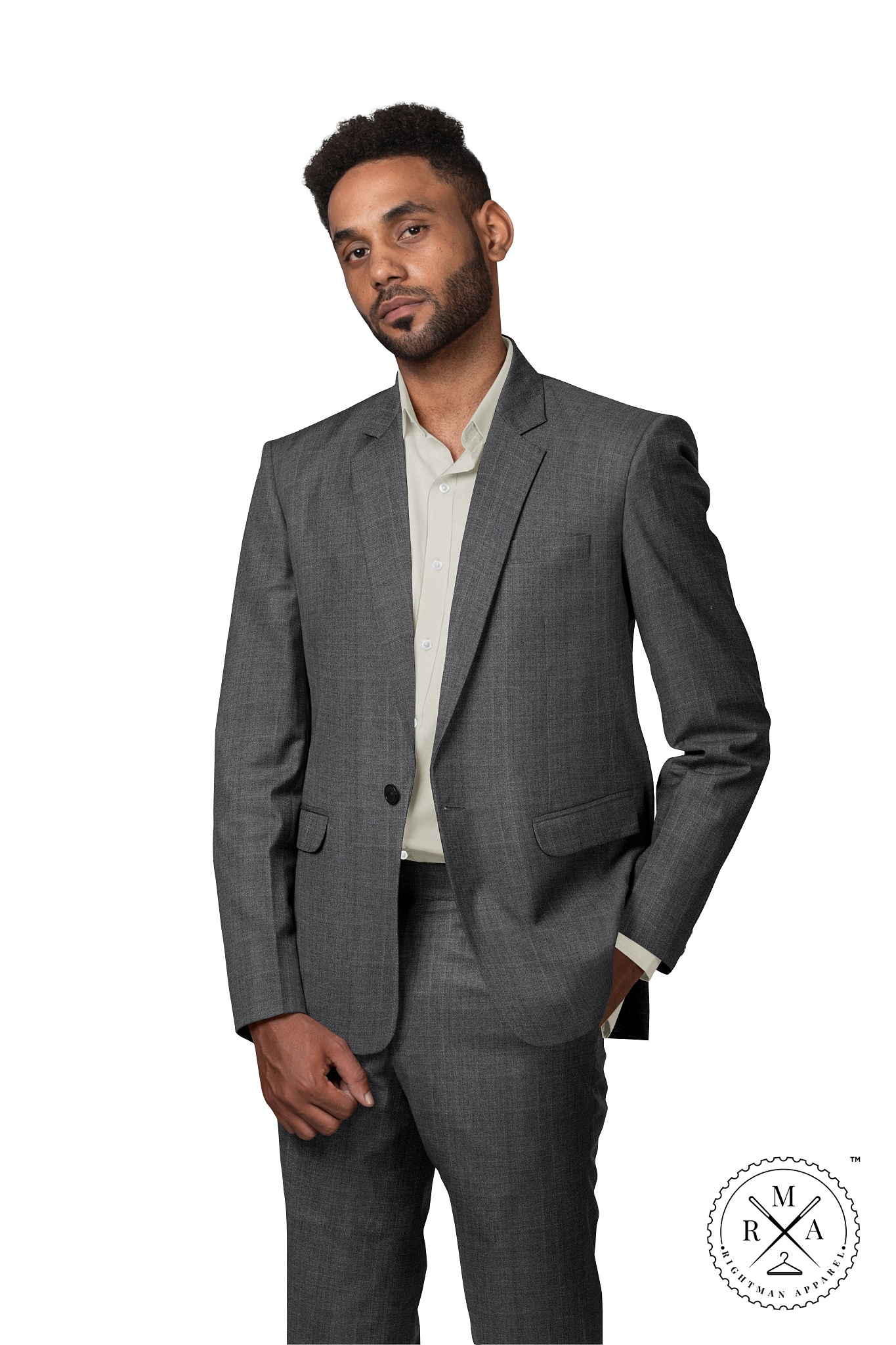 Textured Grey Two Piece Suit SU114